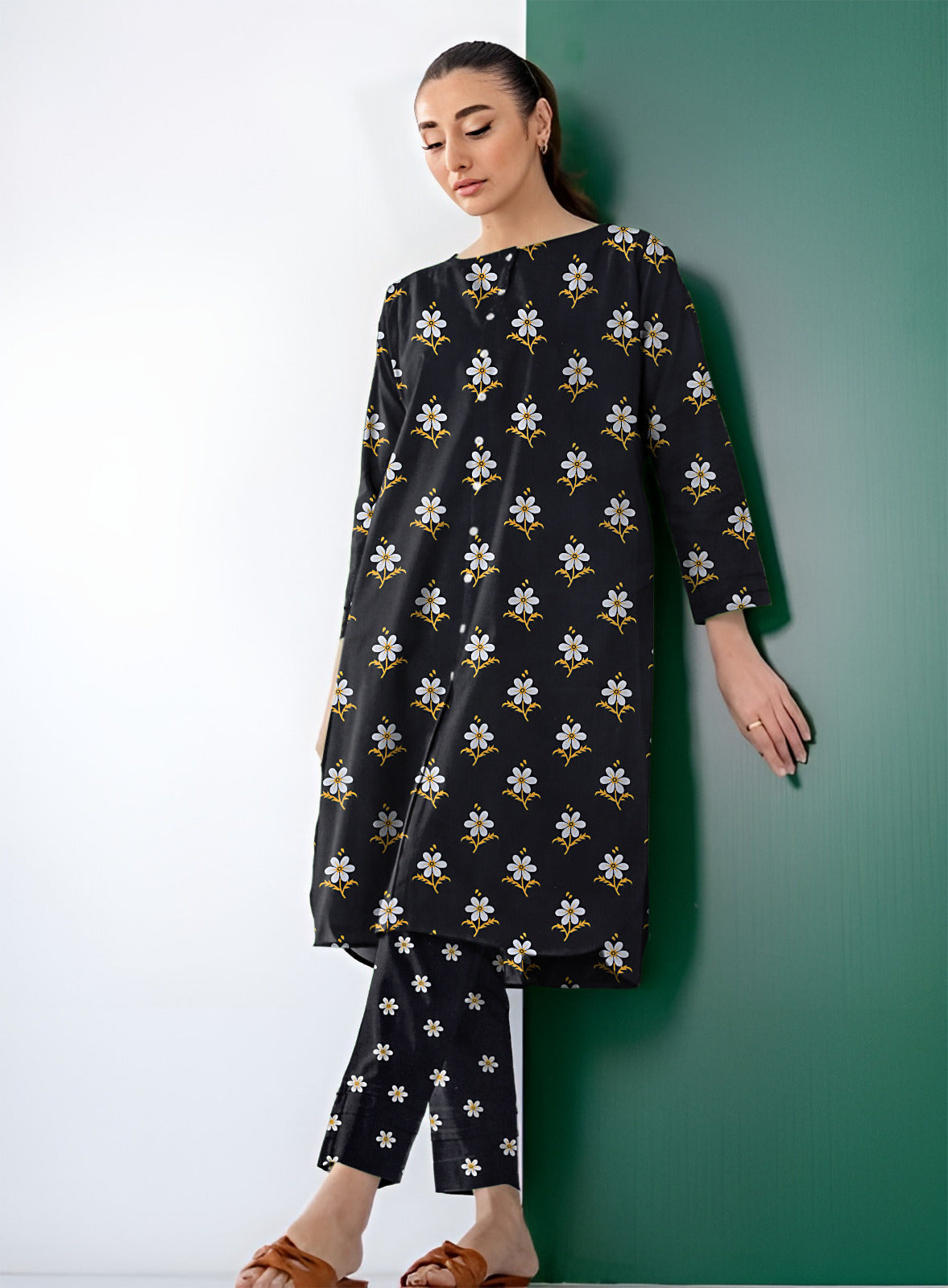 2 Piece – Cotton Digital Print Suit ( Design LS47)