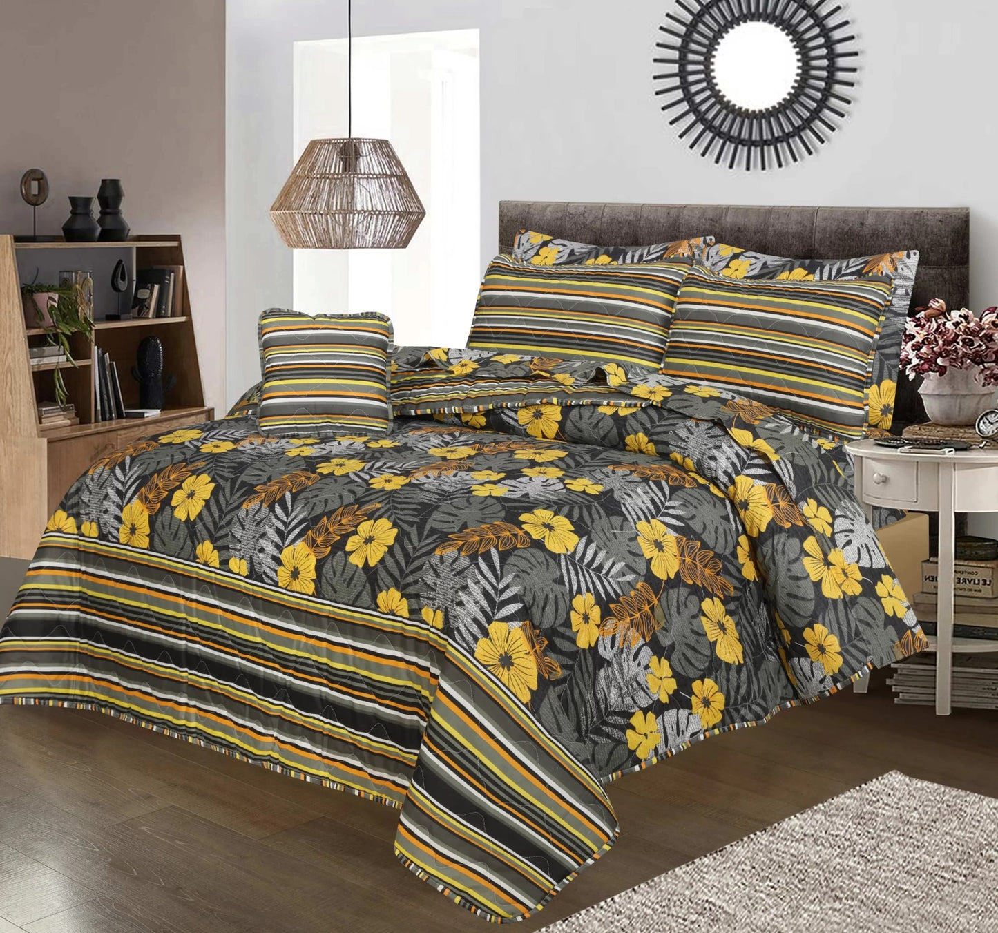 7 Pcs Comforter Set King Size Design KCC 10