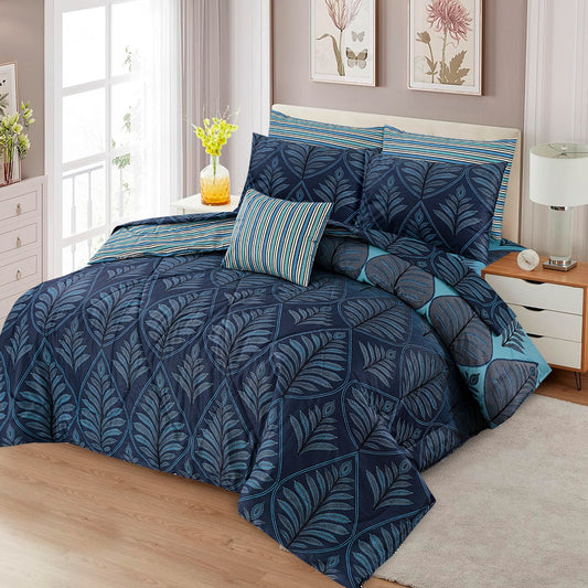7 Pcs Comforter Set King Size Design KCC 6