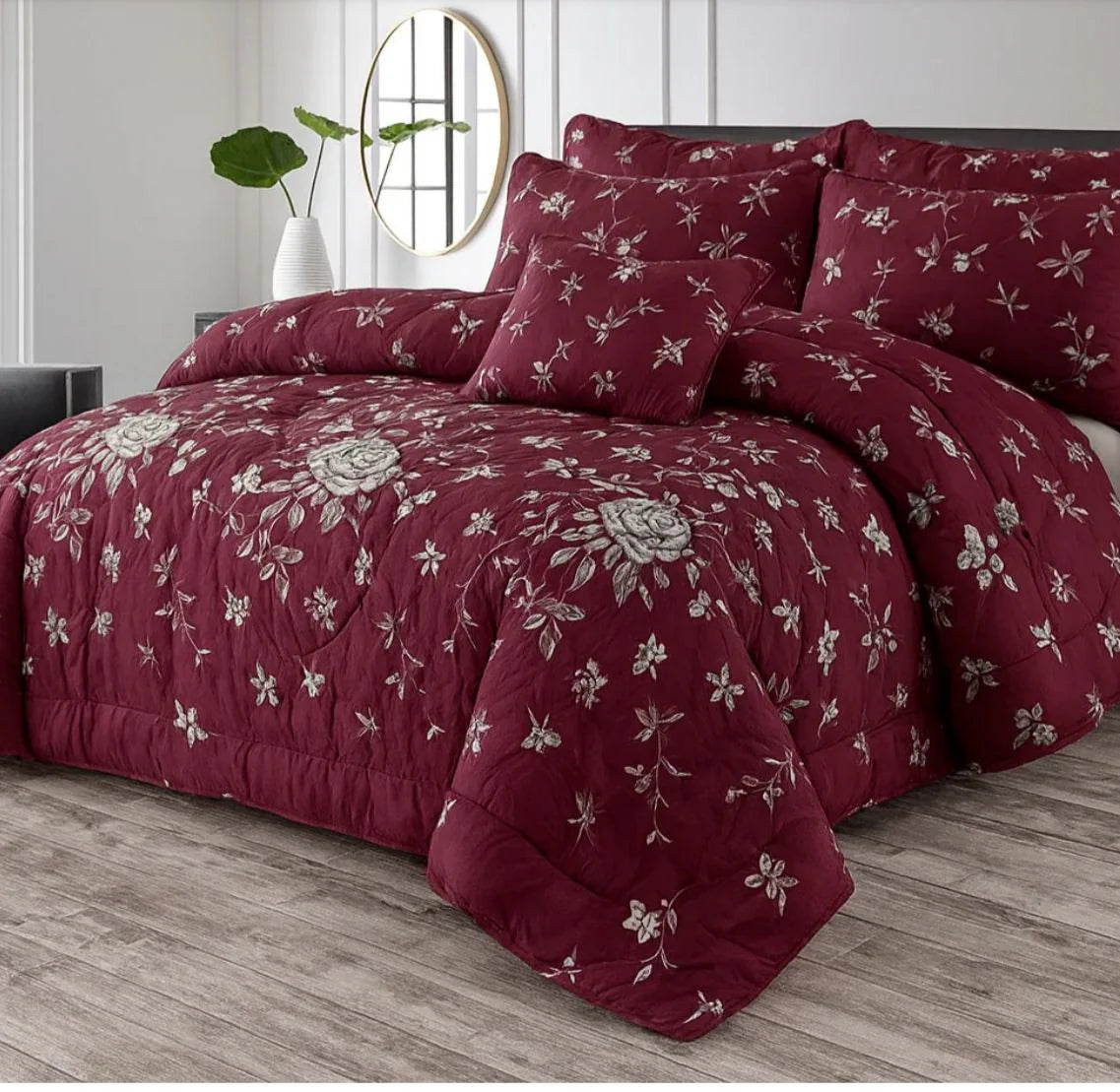 7 Pcs Comforter Set King Size Design KCC 4