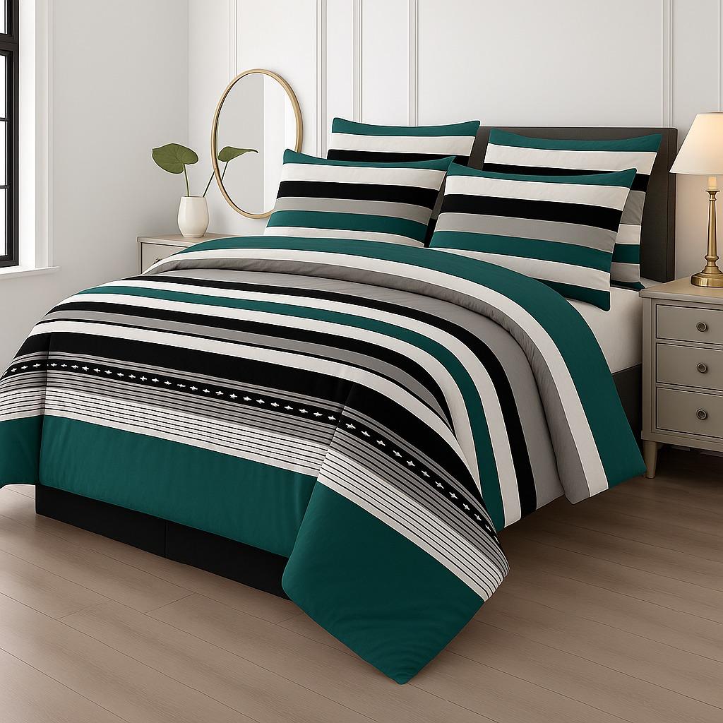 7 Pcs Comforter Set King Size Design KCC 50