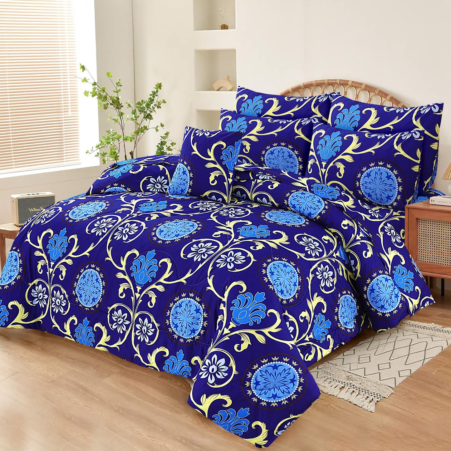 7 Pcs Comforter Set King Size Design KCC 10