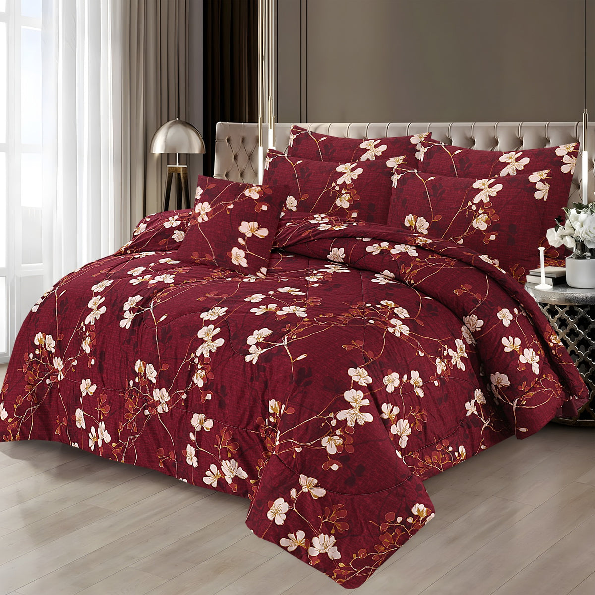 7 Pcs Comforter Set King Size Design KCC 81