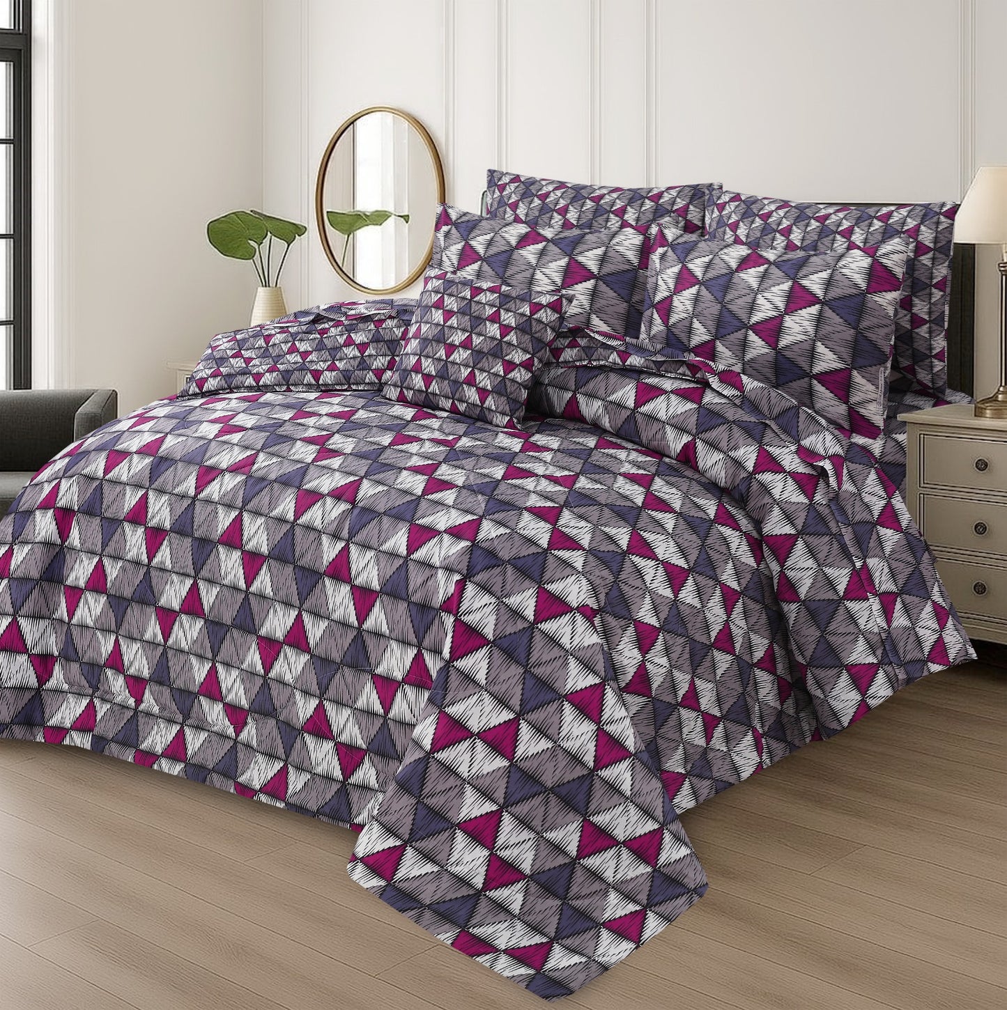 7 Pcs Comforter Set King Size Design KCC 21
