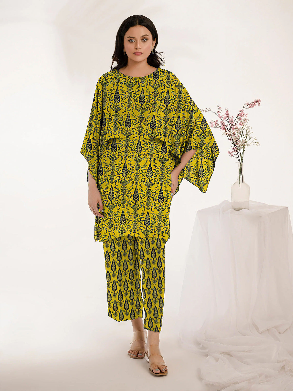 2 Piece – Cotton Digital Print Suit ( Design LS33)