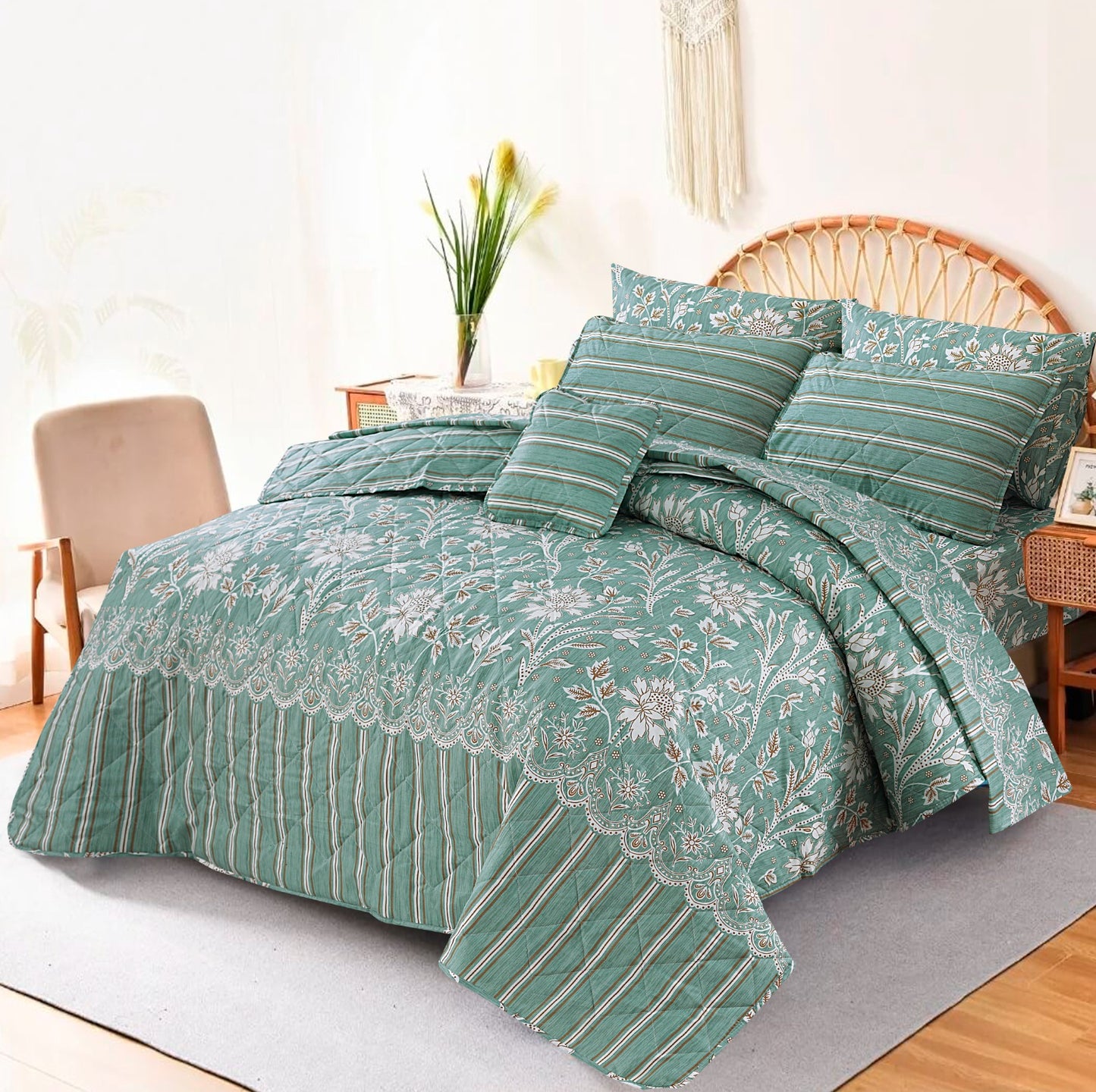 7 Pcs Comforter Set King Size Design KCC 69