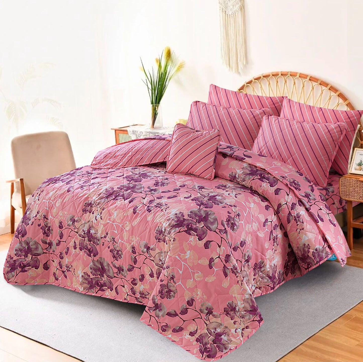 7 Pcs Comforter Set King Size Design KCC 68