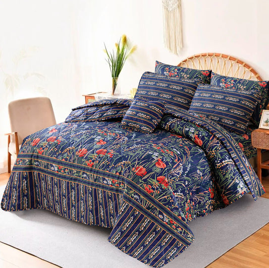 7 Pcs Comforter Set King Size Design KCC 57