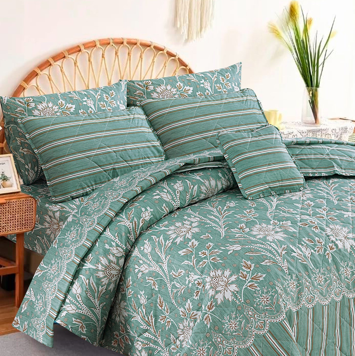 7 Pcs Comforter Set King Size Design KCC 69