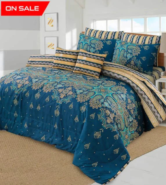 7 Pcs Comforter Set King Size Design KCC 73