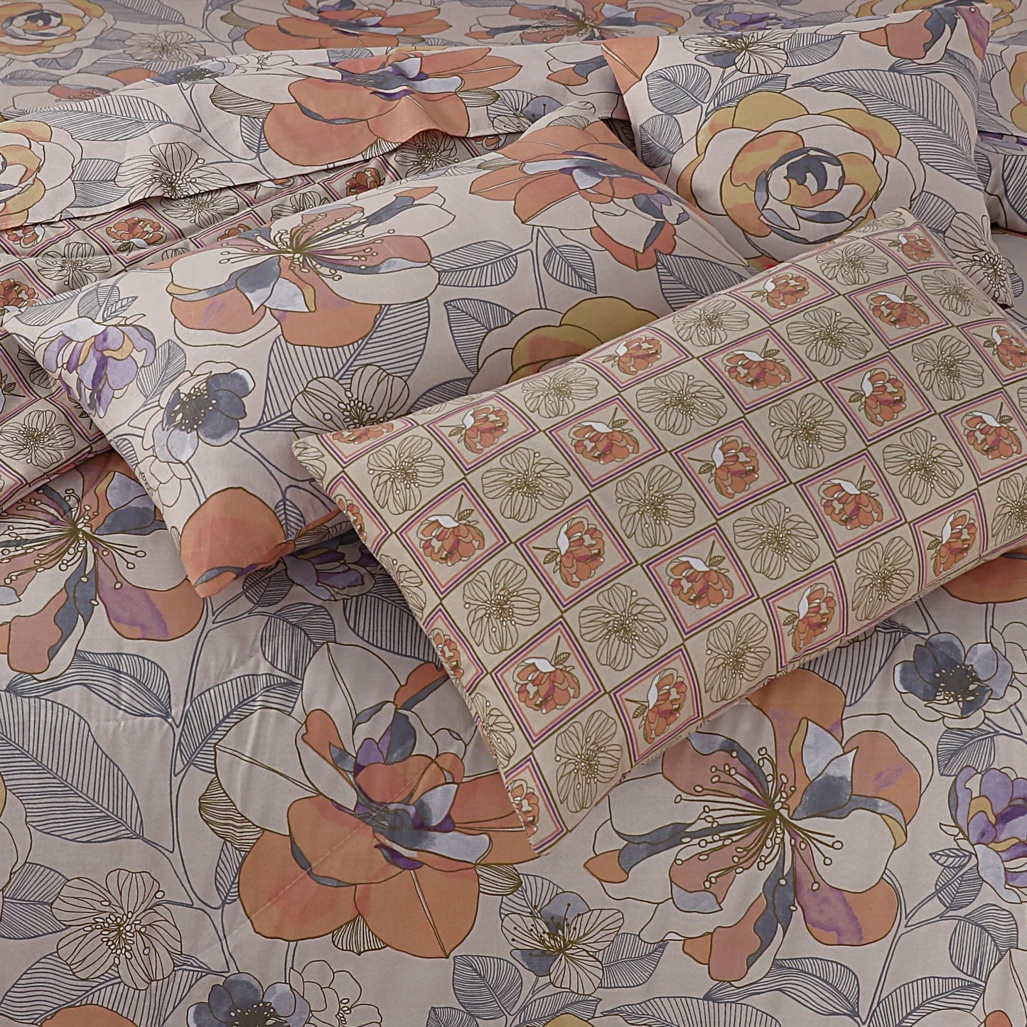 7 Pcs Comforter Set King Size Design KCC 9