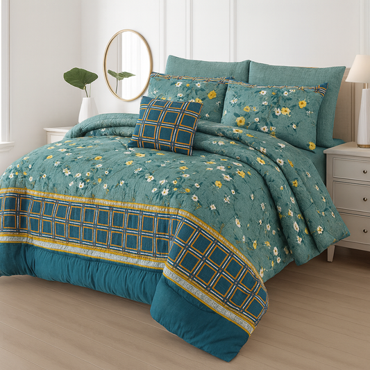 7 Pcs Comforter Set King Size Design KCC 24