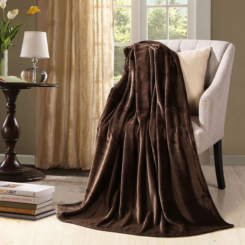 Super Soft 240 GSM Micro Fleece AC Blanket - Hot chocolate