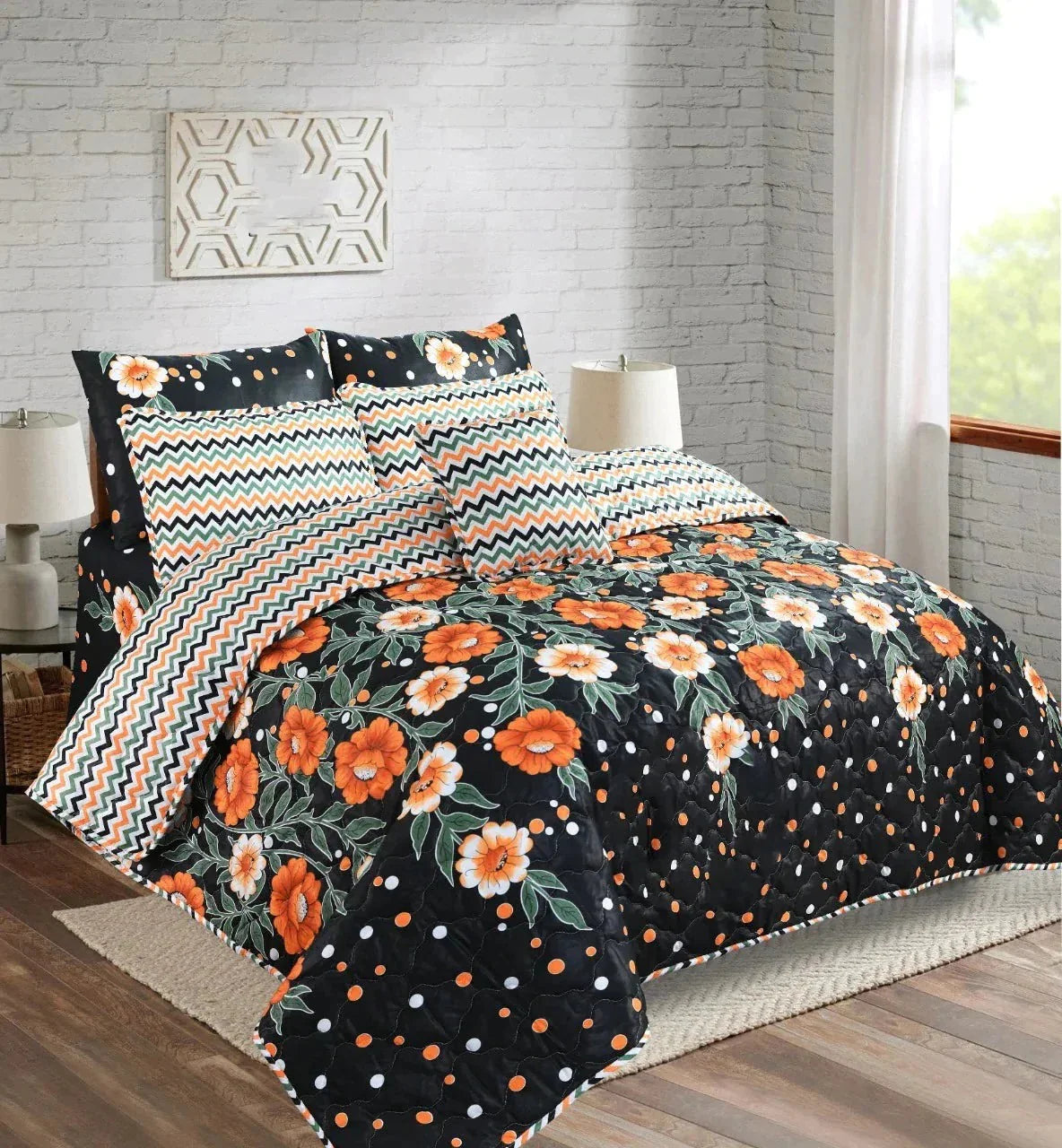 7 Pcs Comforter Set King Size Design KCC 27